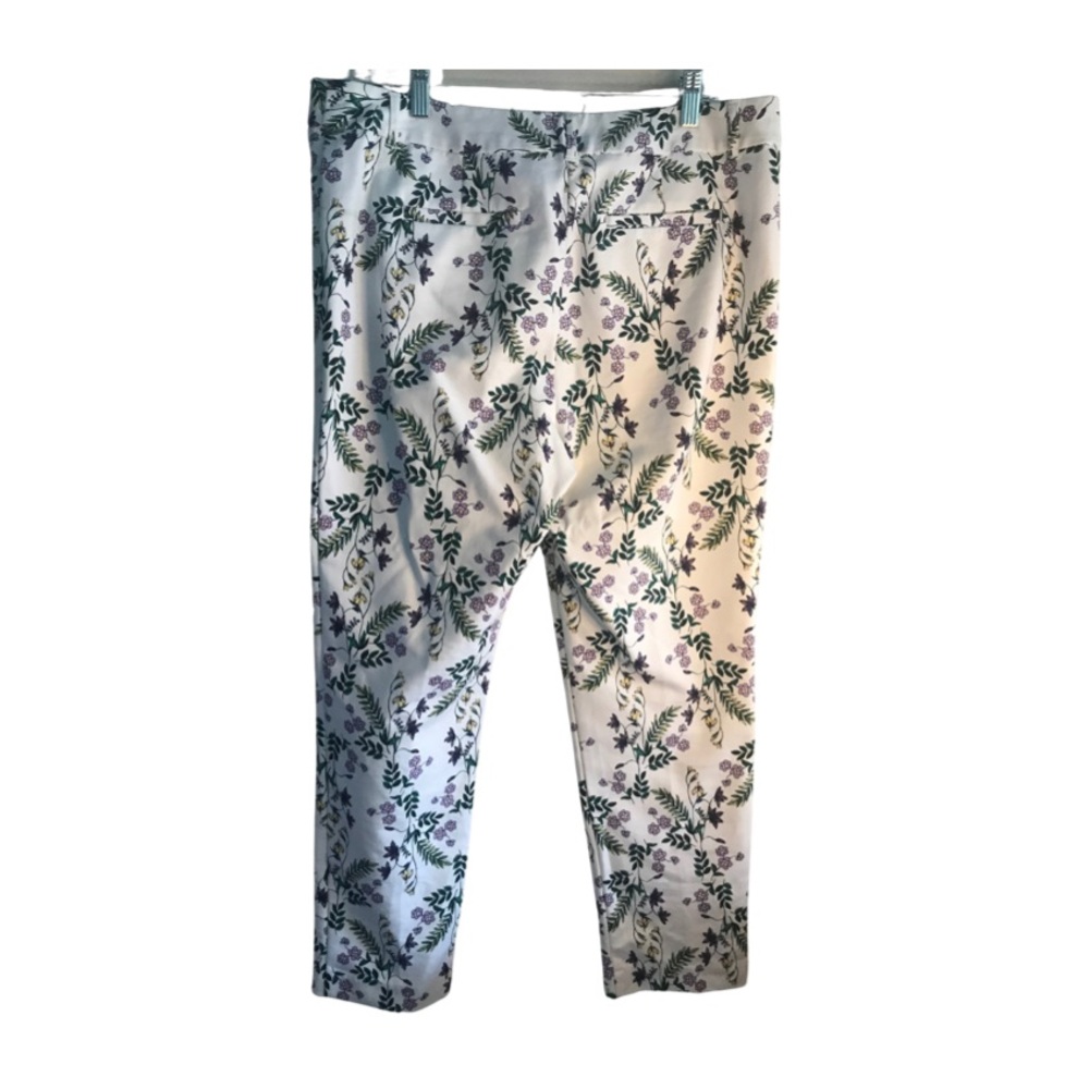 Liz Claiborne Emma Women’s White Floral Classic Ankle Pants Sz 10